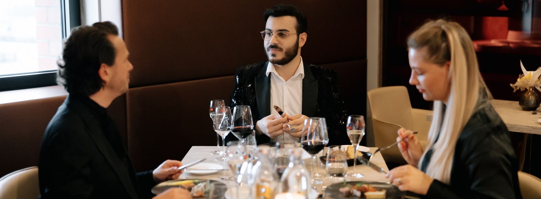 Night view of inside bar