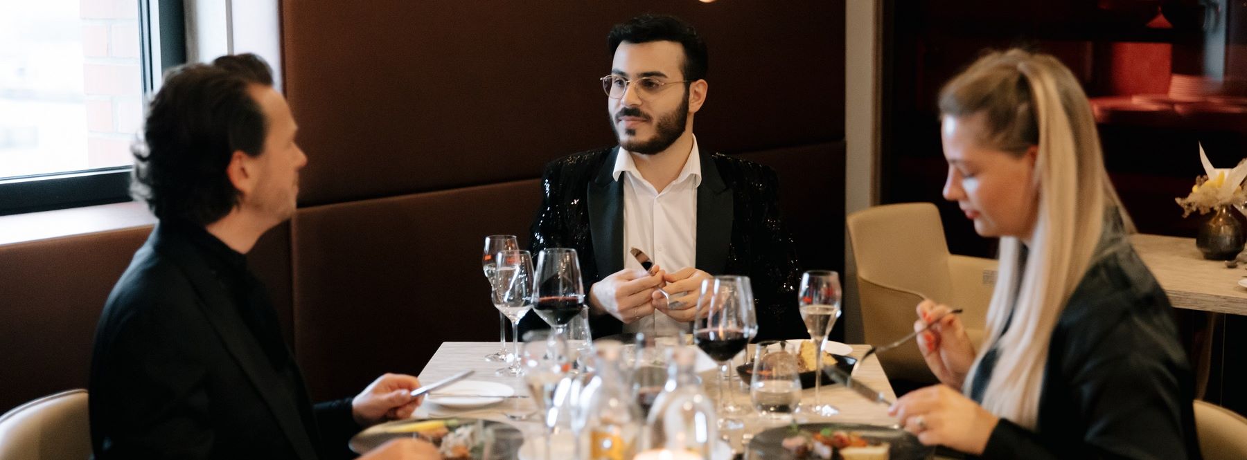 Night view of inside bar